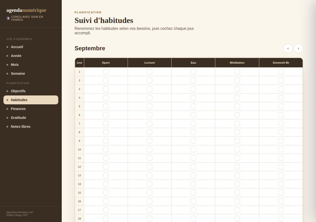 Vue Habitudes