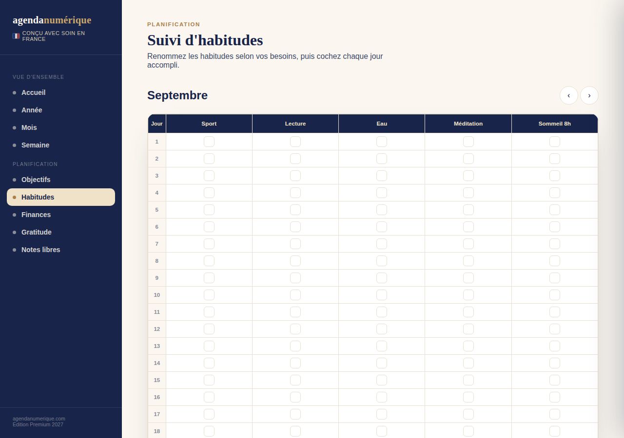Vue Habitudes