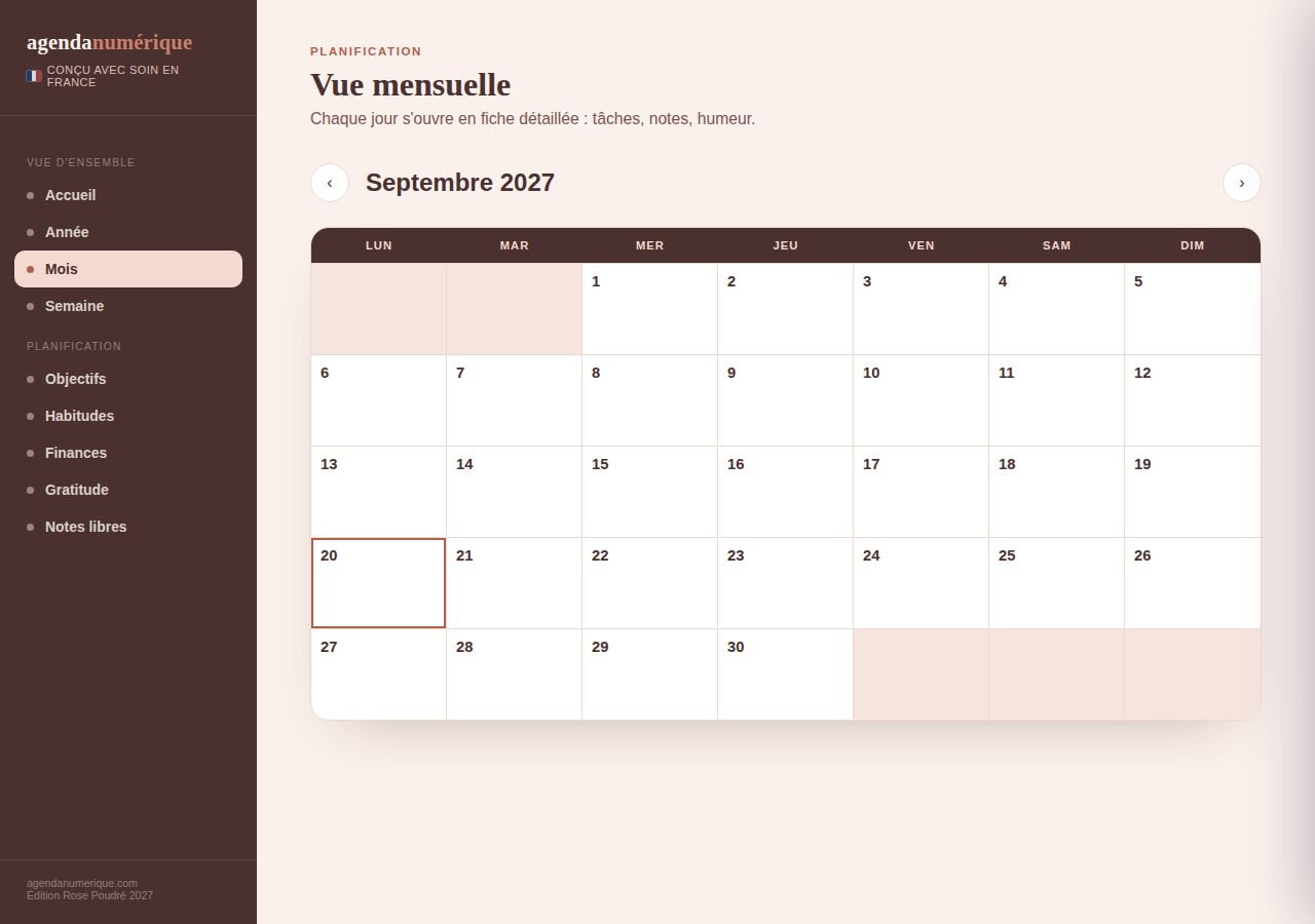 Vue Mois