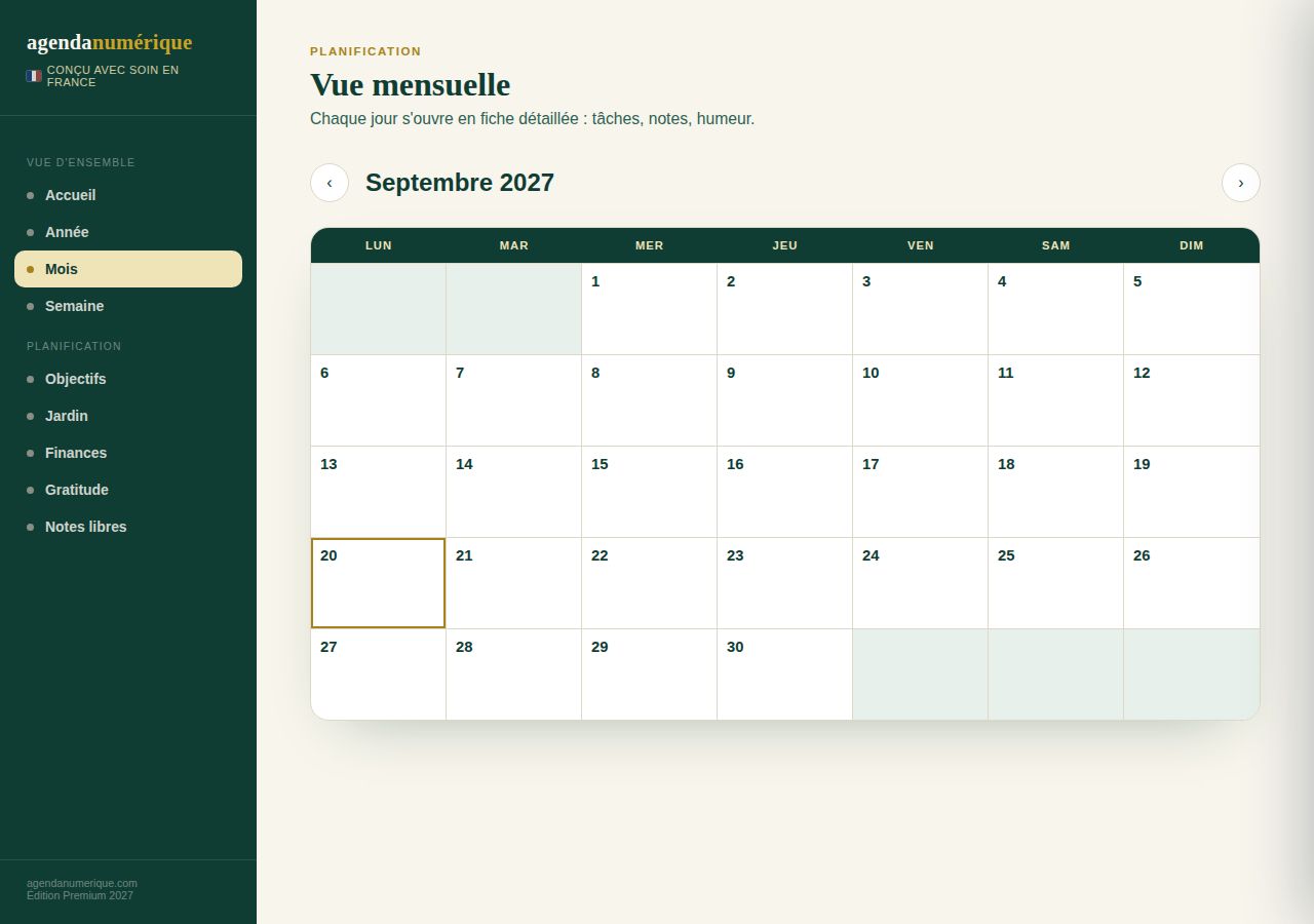 Vue Mois