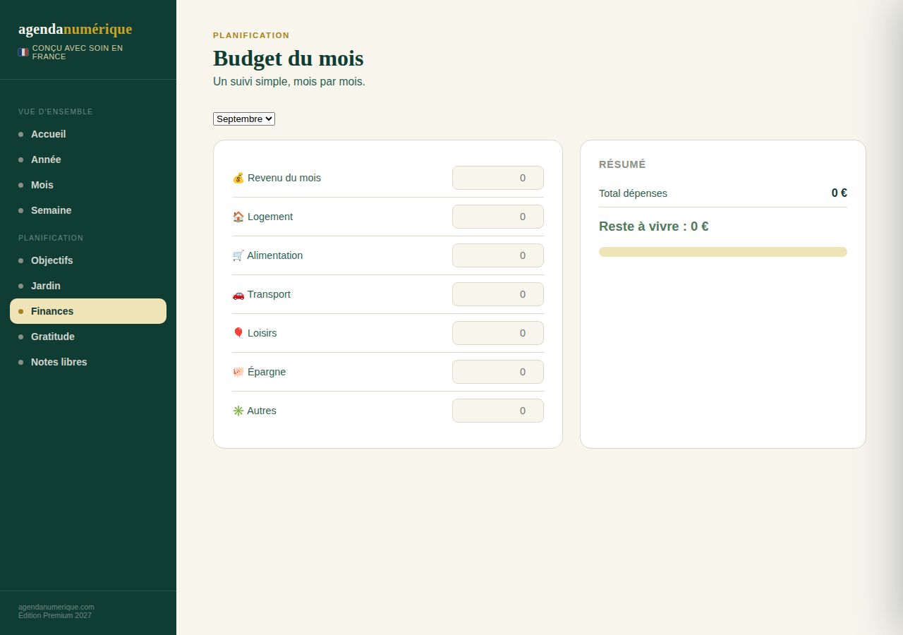 Vue Finances