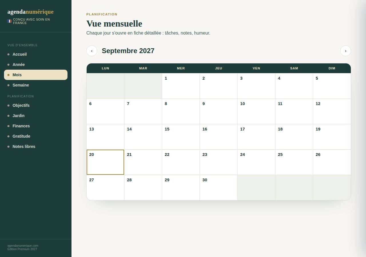 Vue Mois