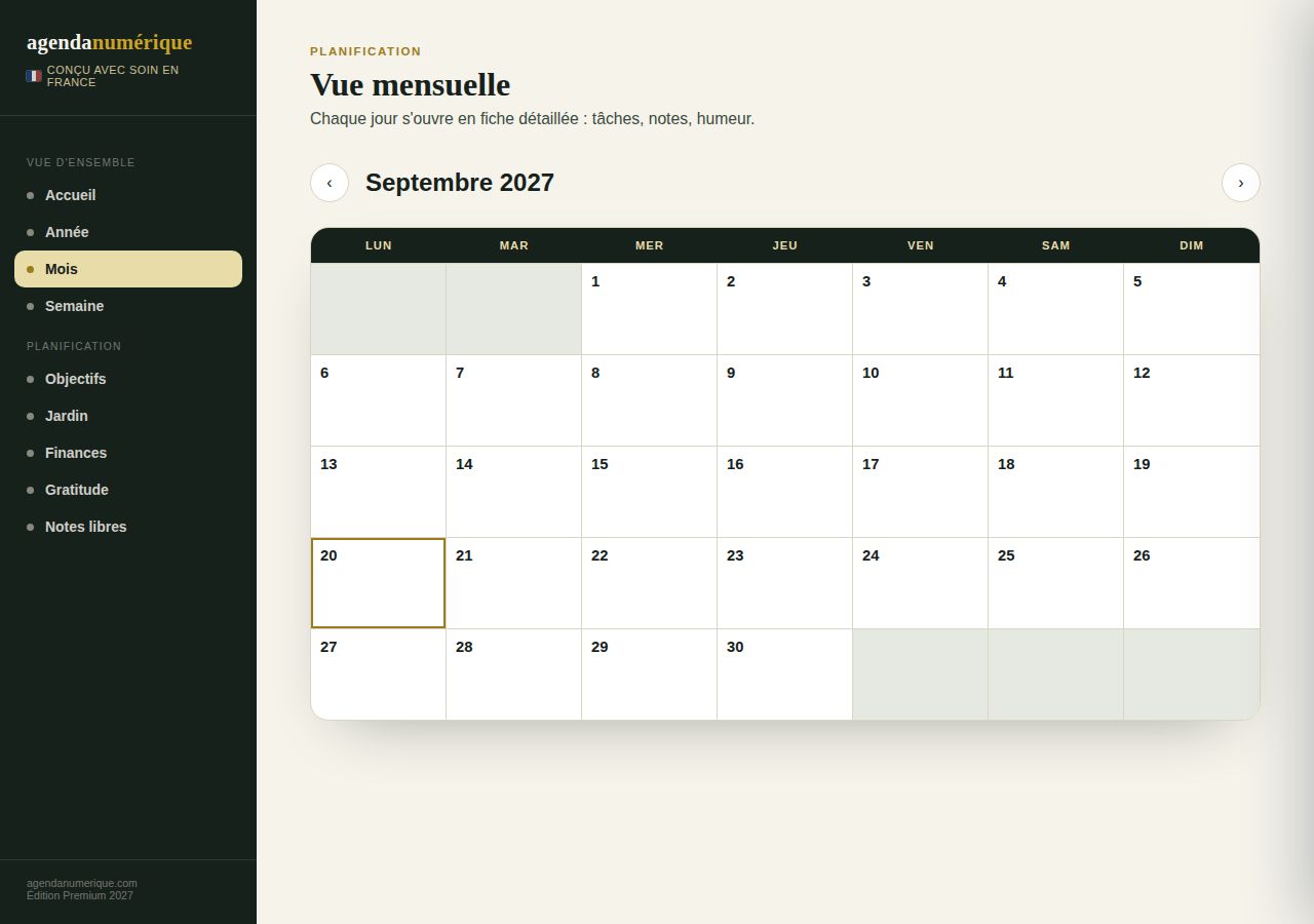 Vue Mois