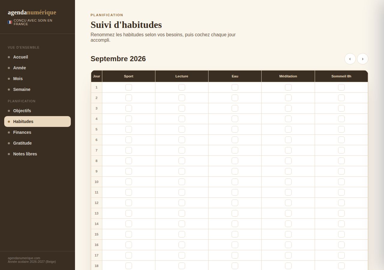 Vue Habitudes