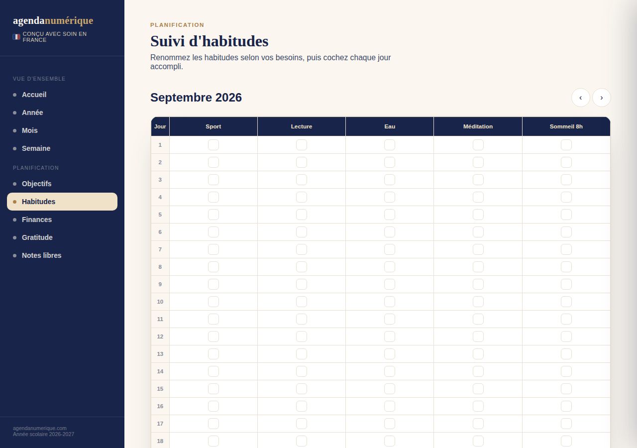 Vue Habitudes