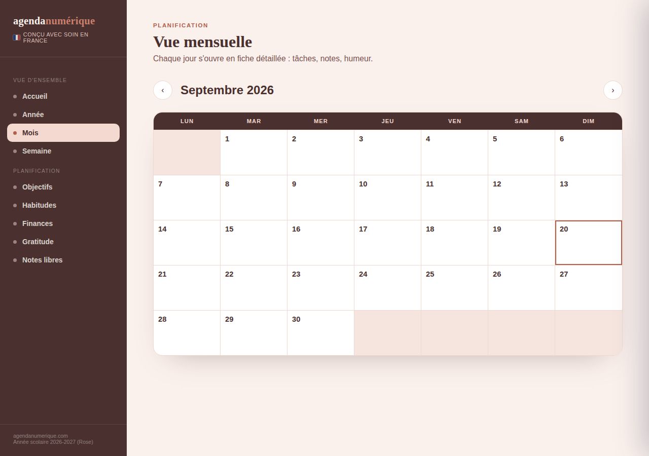 Vue Mois