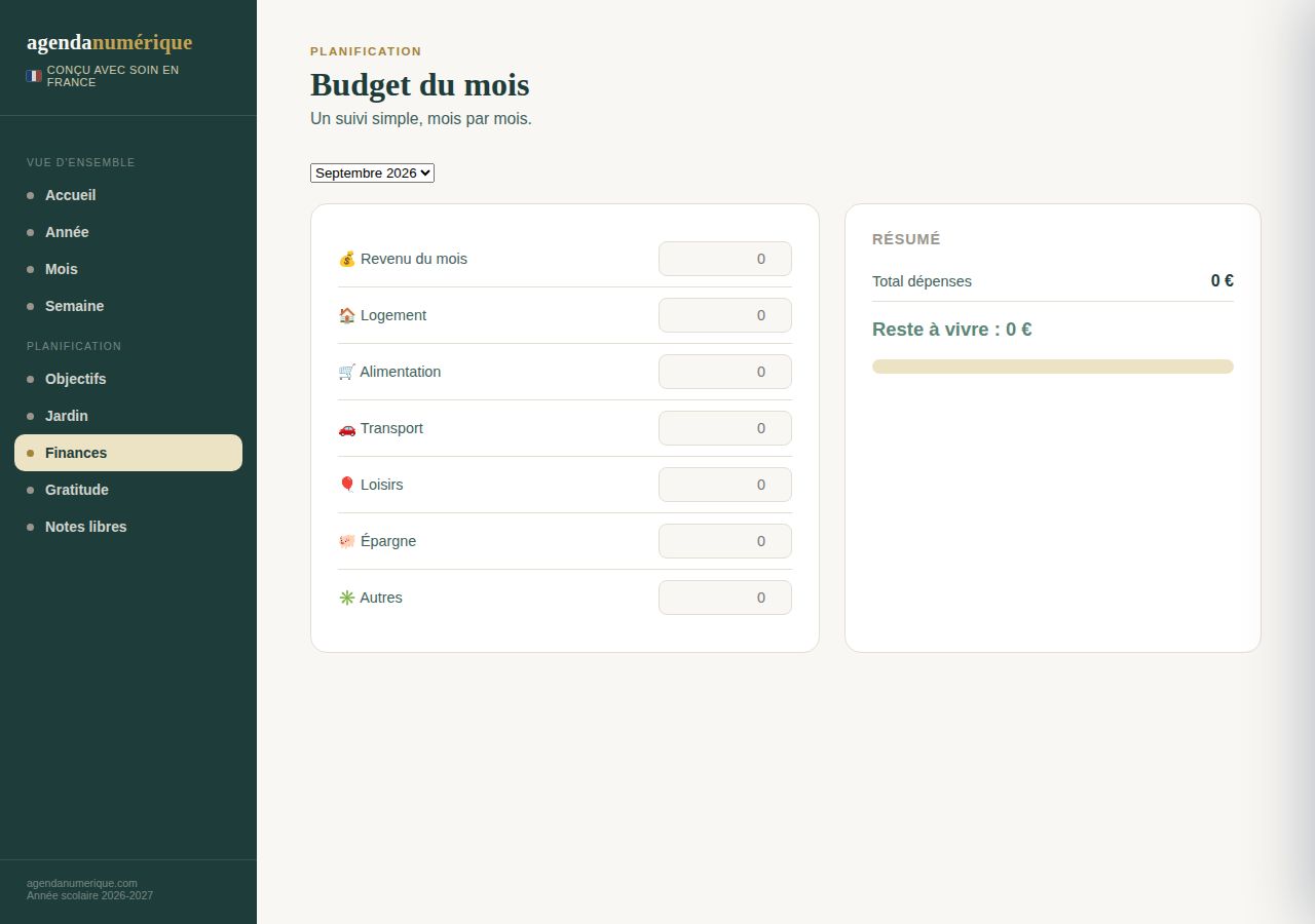 Vue Finances